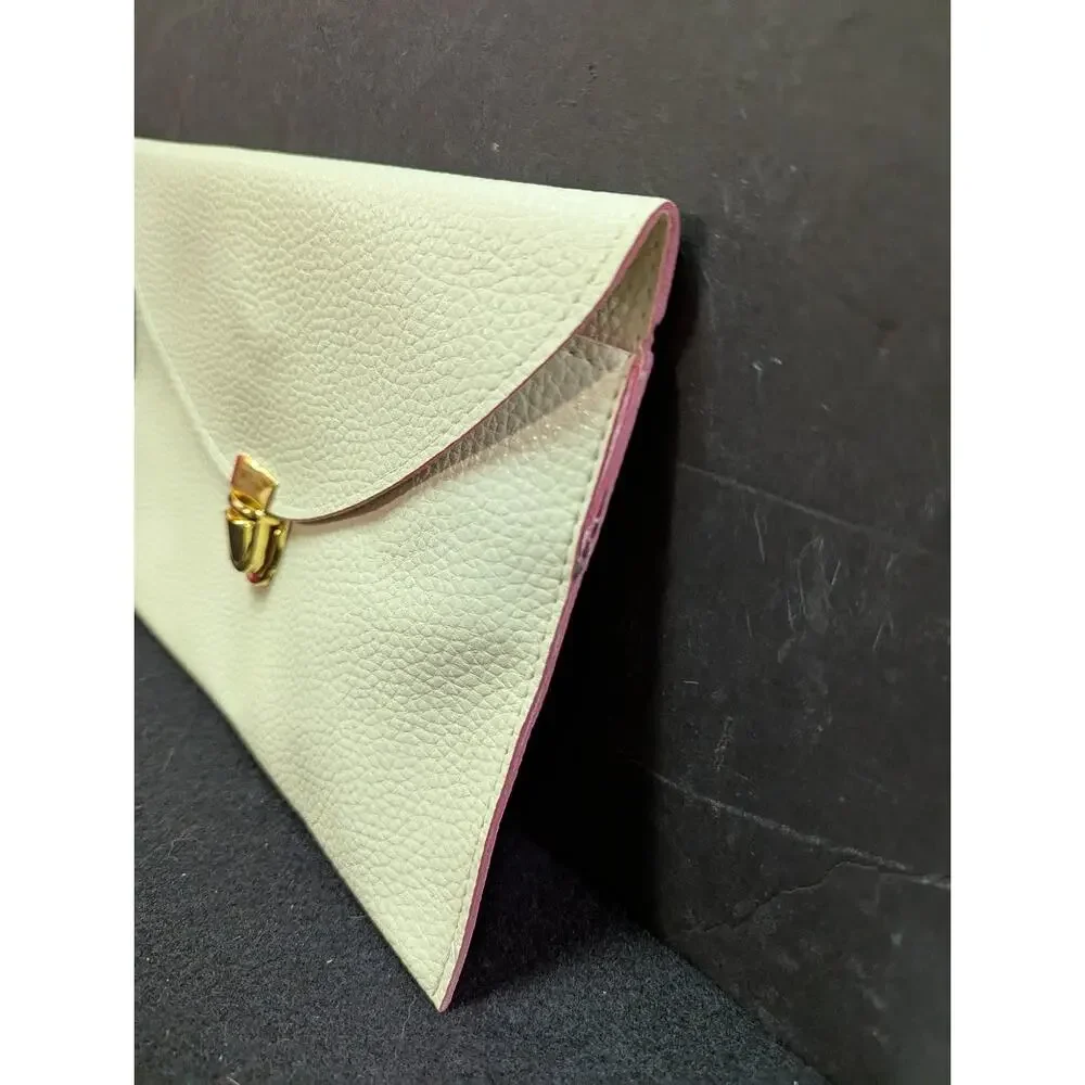 Vegan Pebbled Leather Conververtible Clutch Purse Shoulder Bag gold chain clasp